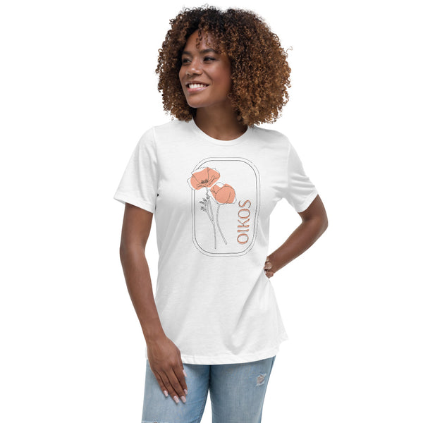Oikos Flower Color Women's Relaxed T-Shirt